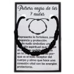Pulseras de protección de siete nudos negra ritualizada y personalizada