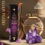 Amatista con inciensos de hierbas naturales Aroma Smudge