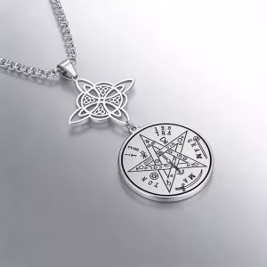 Doble Protección Nudo de Bruja y Tetragramatón